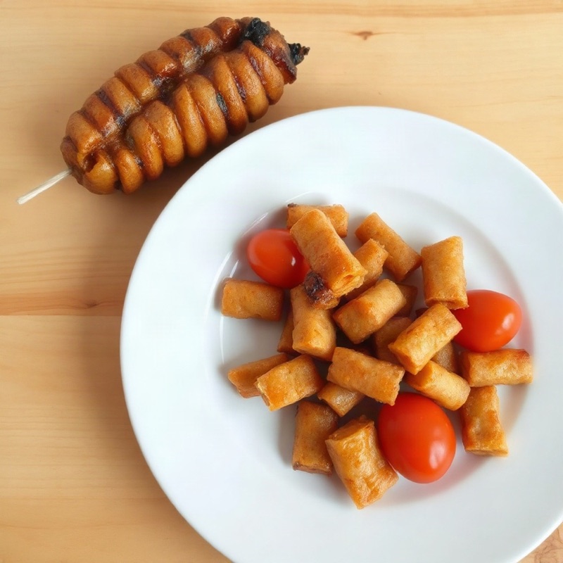 Generic plate of food with no distinct composition